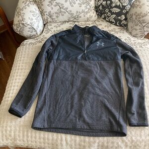 Men’s Under Armour Infared Loose Fit 1/4 Zip Sweatshirt Size Small Black/Gray